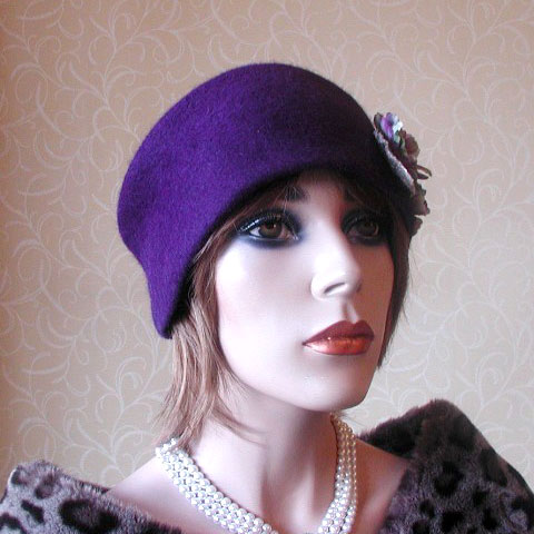 Purple Toque Hat Anna Angle