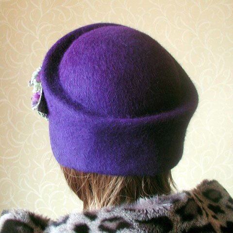 Purple Toque Hat Anna Back