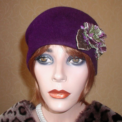 Purple Toque Hat Anna Front