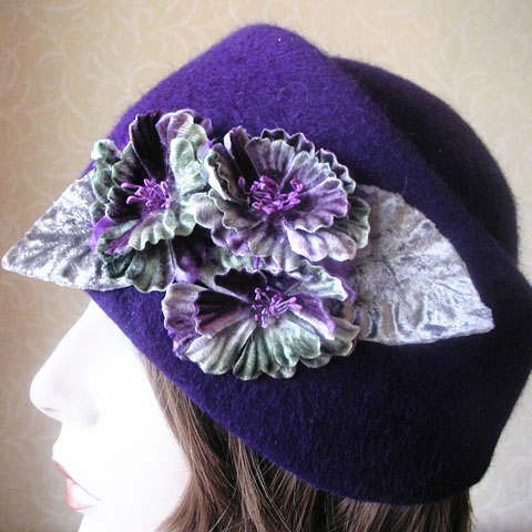 Purple Toque Hat Anna Side