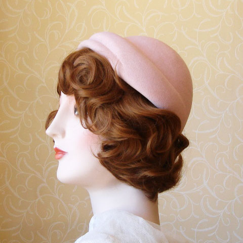 Pale pink half hat